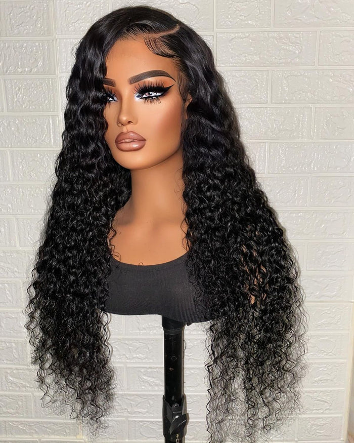 22In Brazilian Hair Water Wave Glueless Wig-13x4 Full Frontal Lace Wig