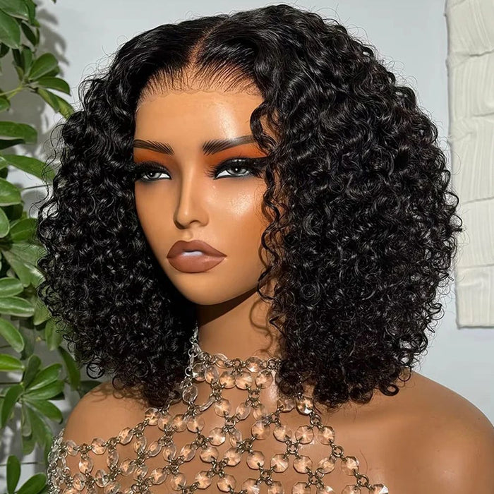 5*5 gluess glueless curly wig human hair